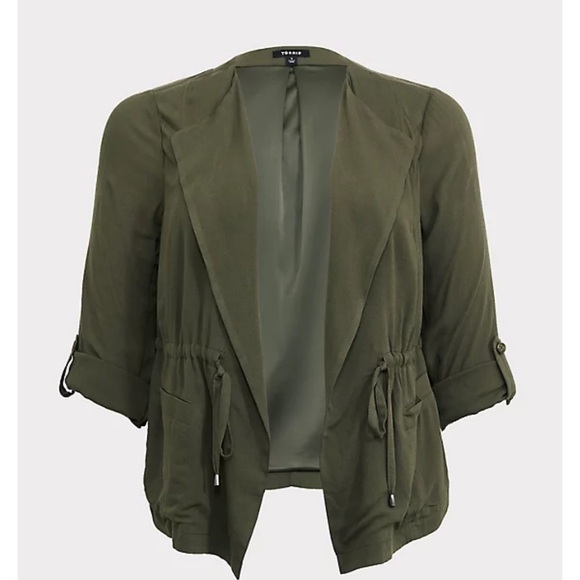 TORRID OLIVE GREEN DRAPE ANORAK SIZE 2XL - Picture 1 of 14